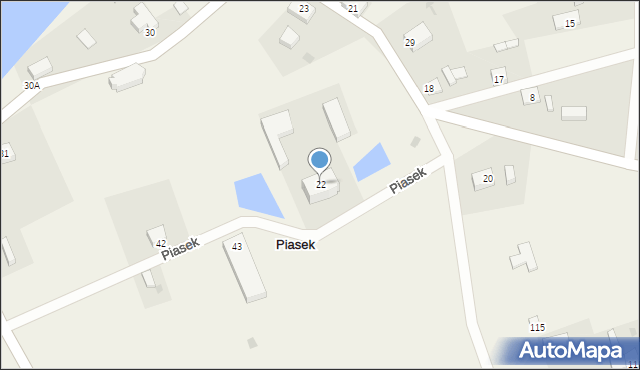 Piasek, Piasek, 22, mapa Piasek