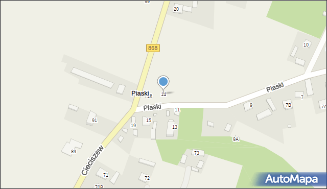 Piaski, Piaski, 14, mapa Piaski