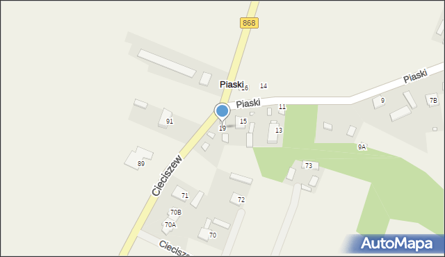 Piaski, Piaski, 19, mapa Piaski