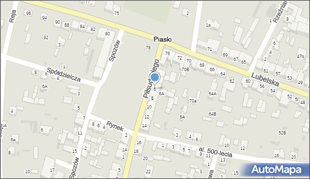 Piaski, Piłsudskiego Józefa, marsz., 6, mapa Piaski
