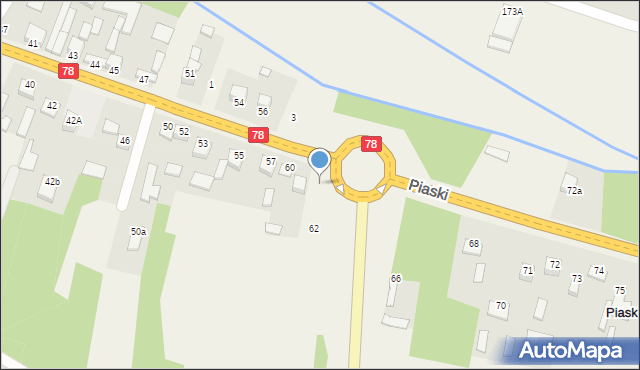 Piaski, Piaski, 62, mapa Piaski