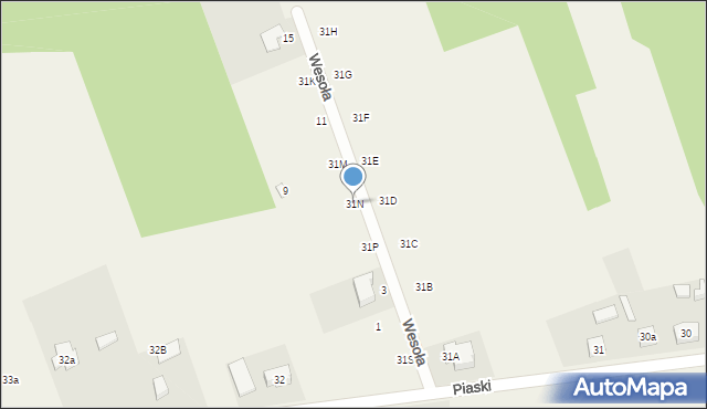 Piaski, Piaski, 31N, mapa Piaski