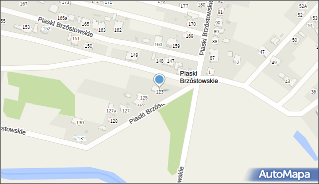 Piaski Brzóstowskie, Piaski Brzóstowskie, 123, mapa Piaski Brzóstowskie