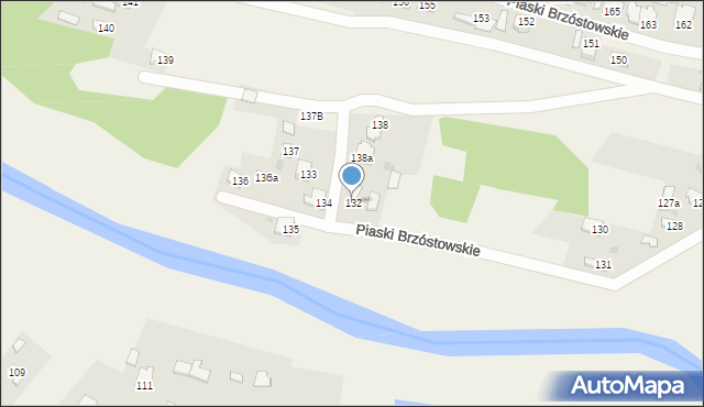 Piaski Brzóstowskie, Piaski Brzóstowskie, 132, mapa Piaski Brzóstowskie