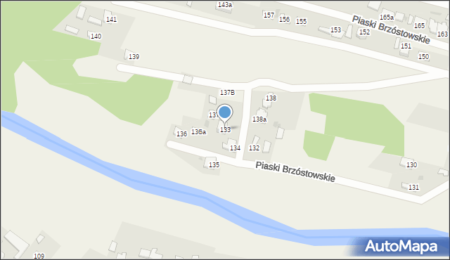 Piaski Brzóstowskie, Piaski Brzóstowskie, 133, mapa Piaski Brzóstowskie