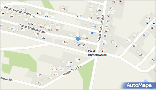 Piaski Brzóstowskie, Piaski Brzóstowskie, 148, mapa Piaski Brzóstowskie