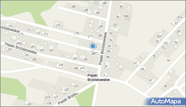 Piaski Brzóstowskie, Piaski Brzóstowskie, 169, mapa Piaski Brzóstowskie