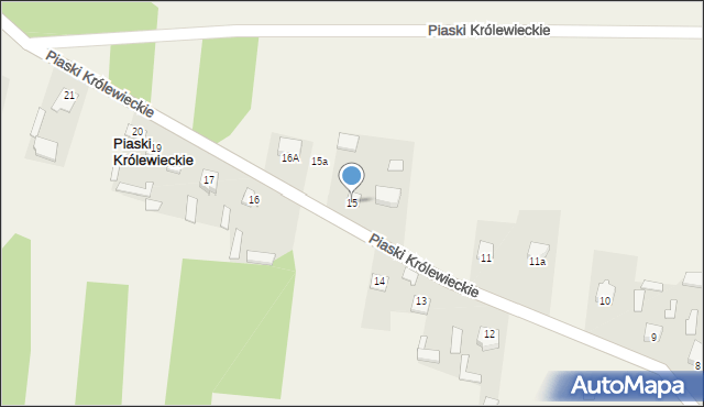 Piaski Królewieckie, Piaski Królewieckie, 15, mapa Piaski Królewieckie