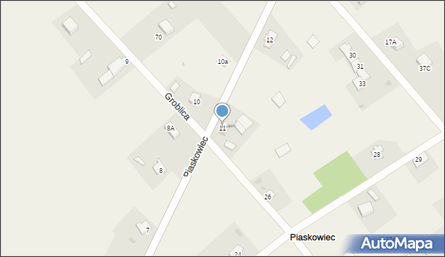 Piaskowiec, Piaskowiec, 11, mapa Piaskowiec