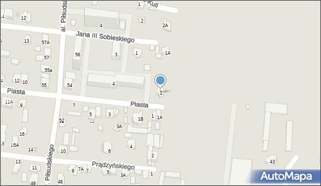 Piastów, Piasta, 2, mapa Piastów