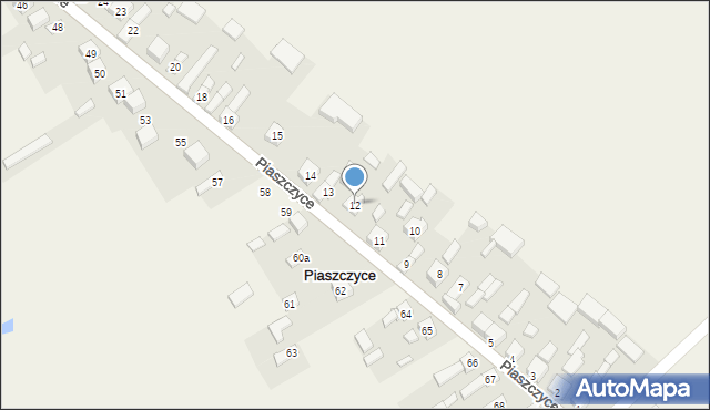 Piaszczyce, Piaszczyce, 12, mapa Piaszczyce