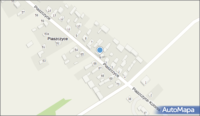 Piaszczyce, Piaszczyce, 5, mapa Piaszczyce