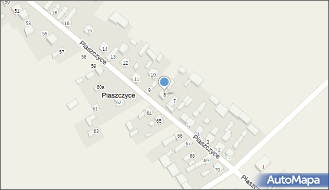 Piaszczyce, Piaszczyce, 8, mapa Piaszczyce