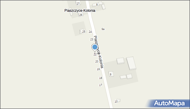 Piaszczyce, Piaszczyce-Kolonia, 21, mapa Piaszczyce