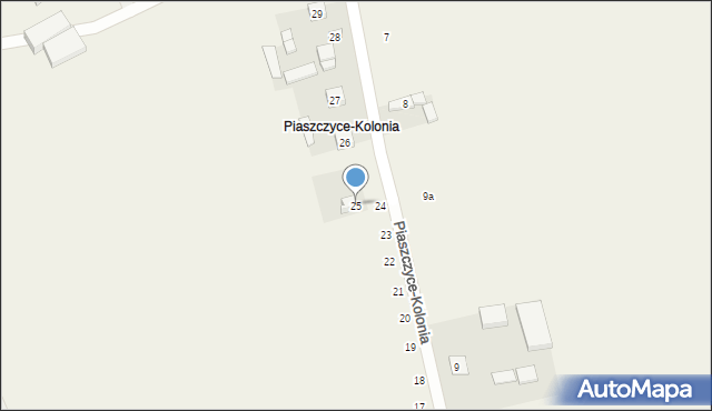 Piaszczyce, Piaszczyce-Kolonia, 25, mapa Piaszczyce