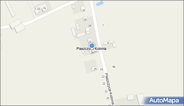 Piaszczyce, Piaszczyce-Kolonia, 26, mapa Piaszczyce