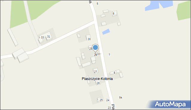 Piaszczyce, Piaszczyce-Kolonia, 28, mapa Piaszczyce