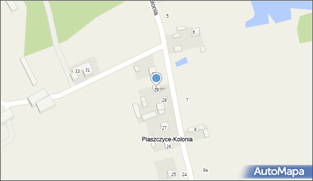 Piaszczyce, Piaszczyce-Kolonia, 29, mapa Piaszczyce