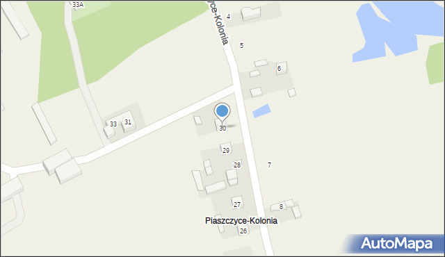 Piaszczyce, Piaszczyce-Kolonia, 30, mapa Piaszczyce