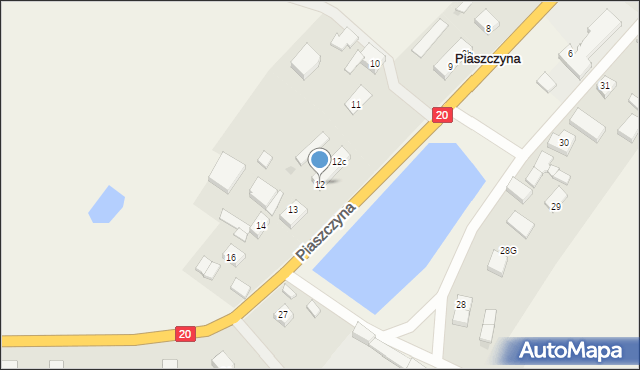 Piaszczyna, Piaszczyna, 12, mapa Piaszczyna