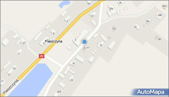 Piaszczyna, Piaszczyna, 31, mapa Piaszczyna