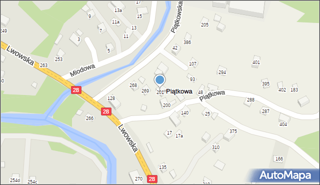 Piątkowa, Piątkowa, 201, mapa Piątkowa