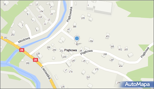 Piątkowa, Piątkowa, 93, mapa Piątkowa