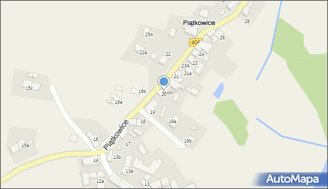 Piątkowice, Piątkowice, 20, mapa Piątkowice