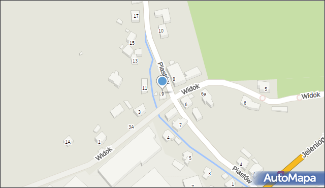 Piechowice, Piastów, 9, mapa Piechowice