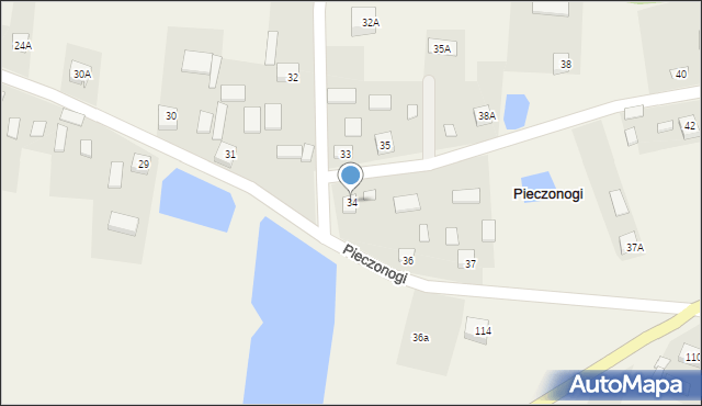 Pieczonogi, Pieczonogi, 34, mapa Pieczonogi