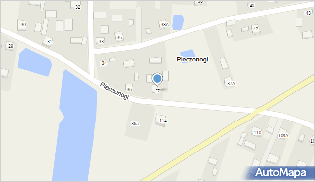 Pieczonogi, Pieczonogi, 37, mapa Pieczonogi