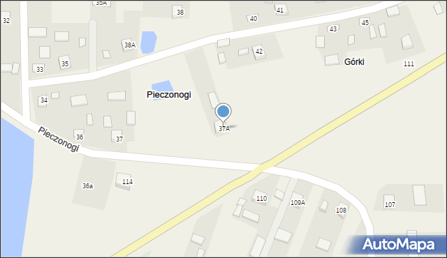 Pieczonogi, Pieczonogi, 37A, mapa Pieczonogi