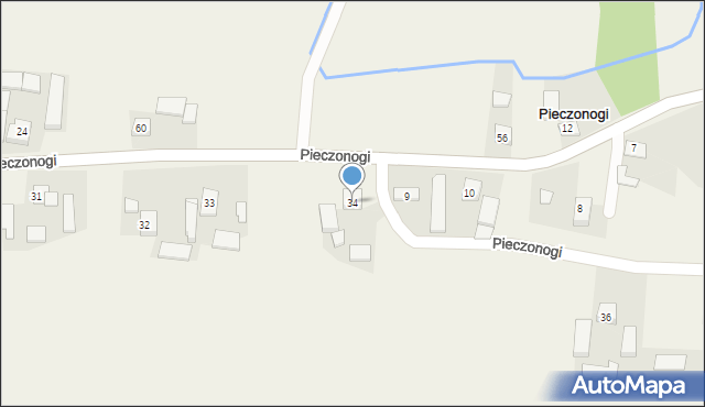 Pieczonogi, Pieczonogi, 34, mapa Pieczonogi