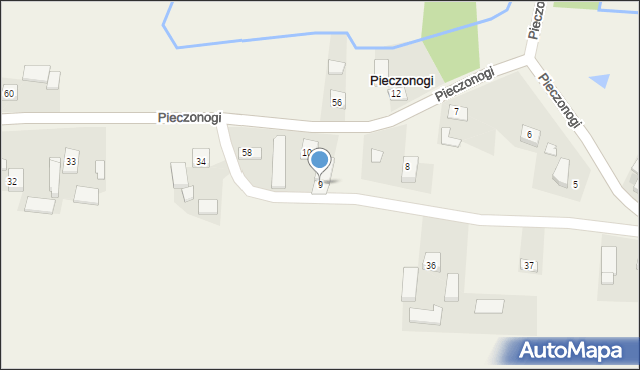 Pieczonogi, Pieczonogi, 9, mapa Pieczonogi