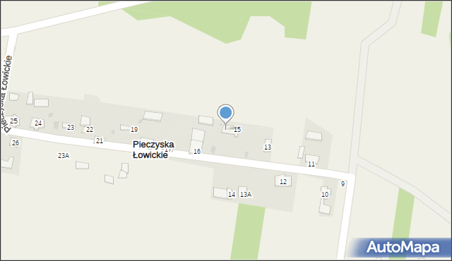 Pieczyska Łowickie, Pieczyska Łowickie, 15A, mapa Pieczyska Łowickie