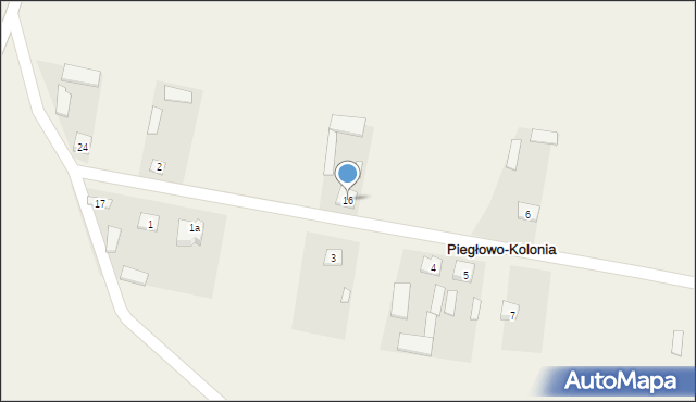 Piegłowo-Kolonia, Piegłowo-Kolonia, 16, mapa Piegłowo-Kolonia