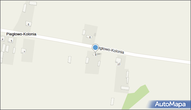 Piegłowo-Kolonia, Piegłowo-Kolonia, 9, mapa Piegłowo-Kolonia