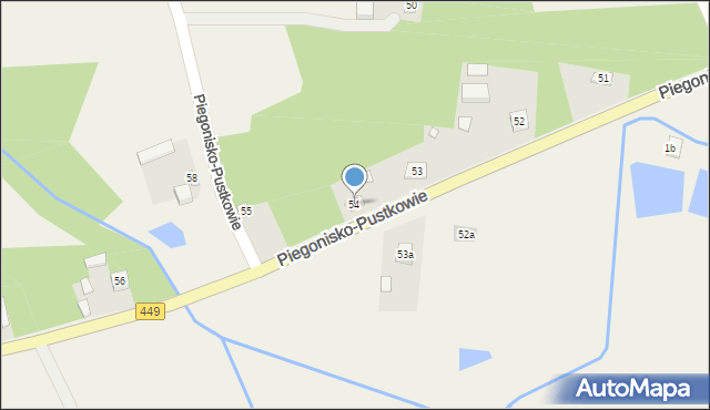 Piegonisko-Pustkowie, Piegonisko-Pustkowie, 54, mapa Piegonisko-Pustkowie