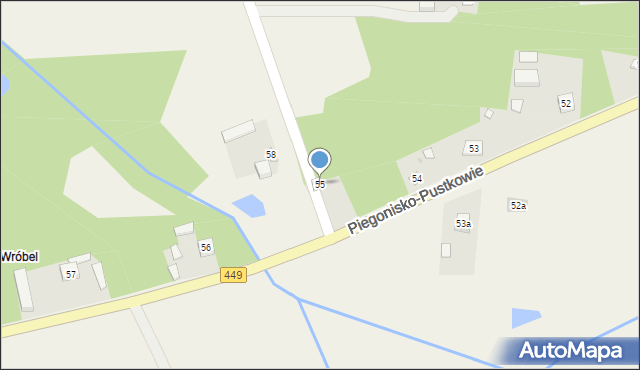 Piegonisko-Pustkowie, Piegonisko-Pustkowie, 55, mapa Piegonisko-Pustkowie