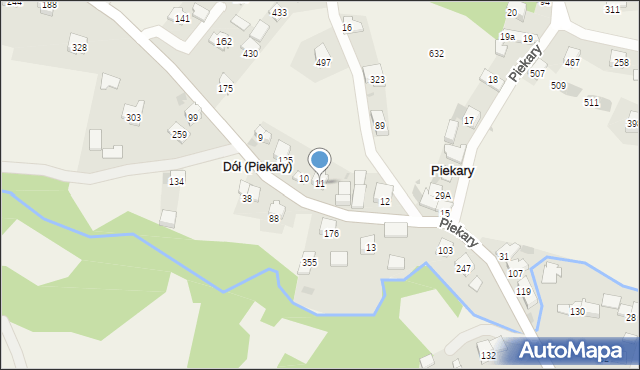 Piekary, Piekary, 11, mapa Piekary