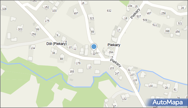 Piekary, Piekary, 12, mapa Piekary