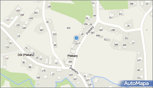 Piekary, Piekary, 17, mapa Piekary