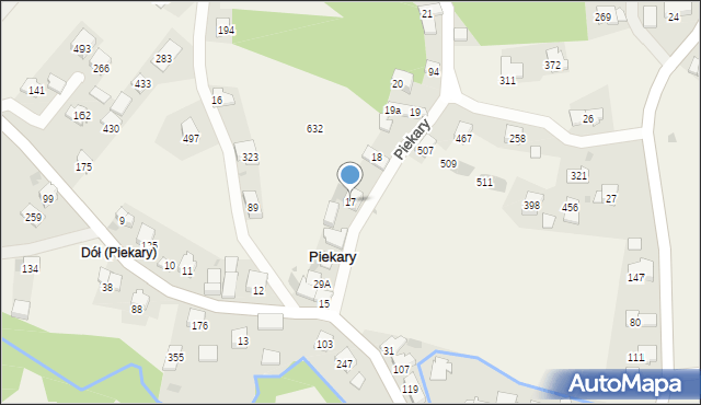 Piekary, Piekary, 17, mapa Piekary