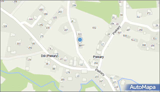 Piekary, Piekary, 89, mapa Piekary