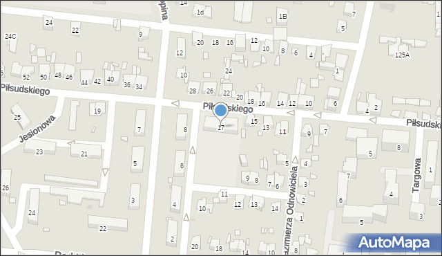 Piekary Śląskie, Piłsudskiego Józefa, marsz., 17, mapa Piekary Śląskie
