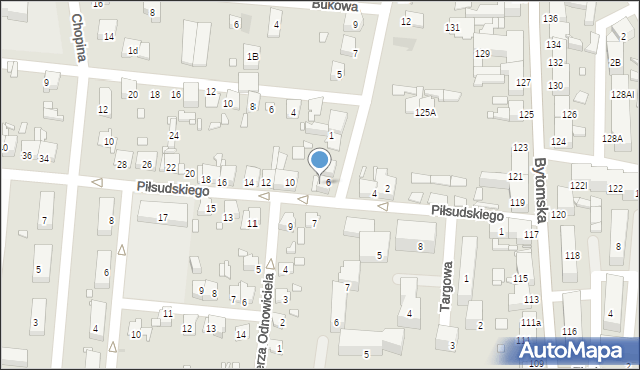 Piekary Śląskie, Piłsudskiego Józefa, marsz., 8, mapa Piekary Śląskie