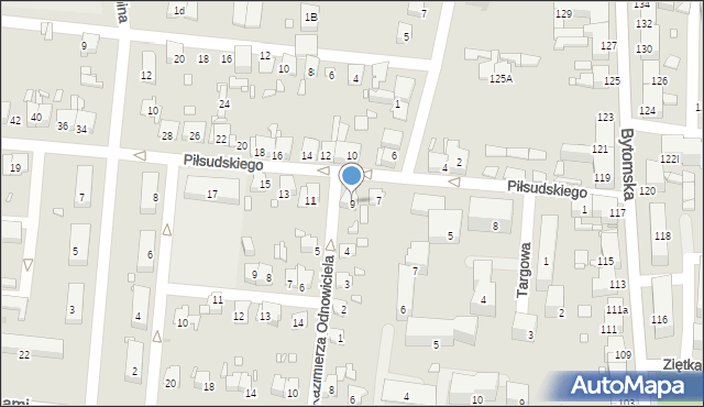 Piekary Śląskie, Piłsudskiego Józefa, marsz., 9, mapa Piekary Śląskie