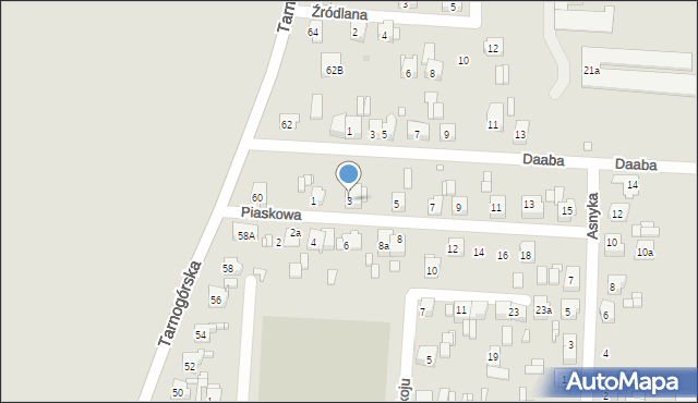 Piekary Śląskie, Piaskowa, 3, mapa Piekary Śląskie