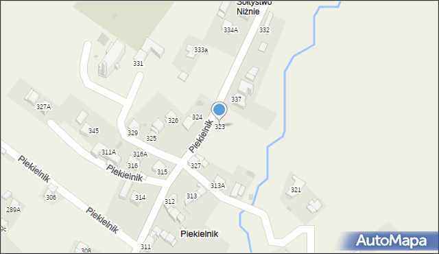 Piekielnik, Piekielnik, 323, mapa Piekielnik