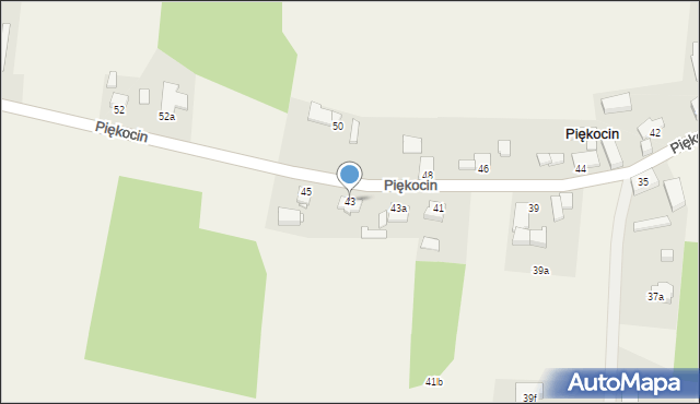 Piękocin, Piękocin, 43, mapa Piękocin